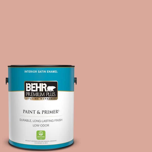 BEHR PREMIUM PLUS 1 gal. #PMD-70 Cottage Rose Satin Enamel Low Odor Interior Paint & Primer