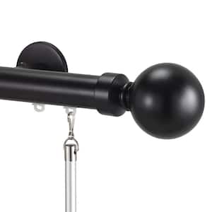Tekno 25 Decorative 132 in. Traverse Rod in Distressed Wood with Ball 28-Finial