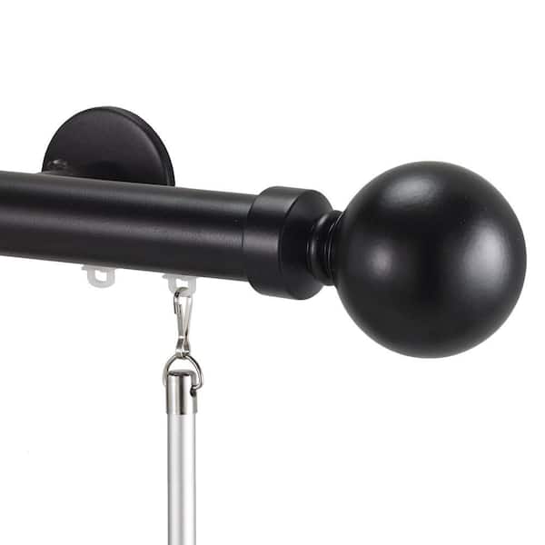 Art Decor Tekno 25 Decorative 96 in. Traverse Rod in Distressed Wood with Ball 28 Finial