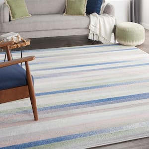 Whimsicle Ivory Multicolor 7 ft. x 10 ft. Geometric Contemporary Area Rug