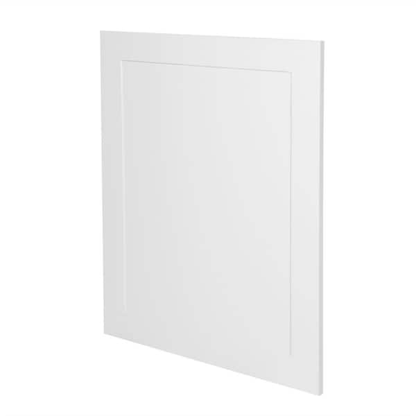 Cambridge White Shaker Slab Style Base Kitchen Cabinet End Panel (30 in W x 0.75 in D x 24 in H)