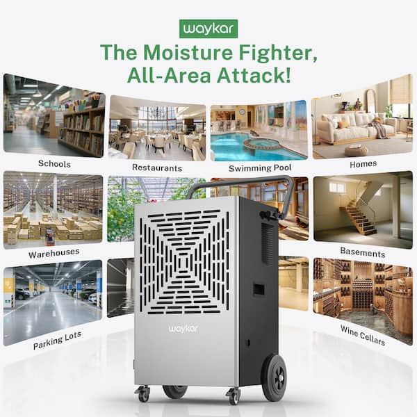 216 pt. 8000 sq. ft. Bucketless Commercial Industrial Dehumidifier in Black with Pump for Basements, Warehouses, Gyms