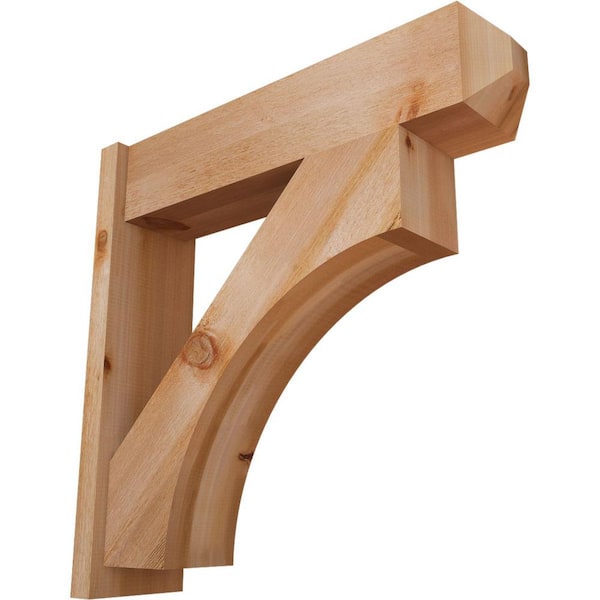 Ekena Millwork 8 in. x 32 in. x 32 in. Western Red Cedar Westlake Craftsman Rough Sawn Outlooker