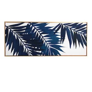 Blue Palms Floating Canvas Nature Tropical Art Print 19 in. x 45 in.