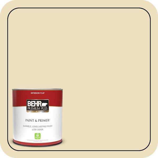 BEHR PREMIUM PLUS 1 qt. Home Decorators Collection #HDC-NT-17 New Cream Flat Low Odor Interior Paint & Primer