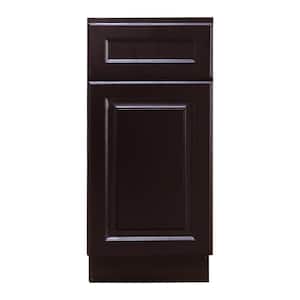 Newport Ready to Assemble 15x34.5x24 in. Base Cabinet with 1-Door and 1-Drawer in Dark Espresso