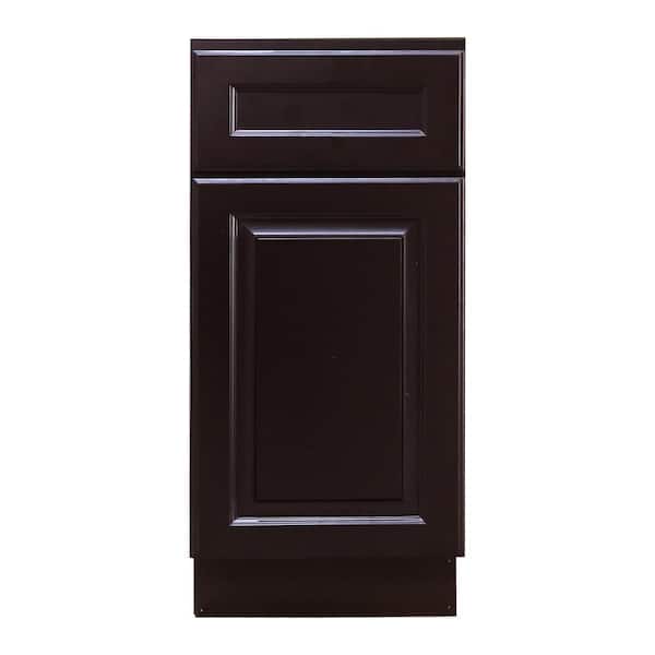 LIFEART CABINETRY LaPort Assembled 24 in. x 34.5 in. x 24 in. Base Cabinet with 2 Doors and 1 Drawer in Dark Espresso