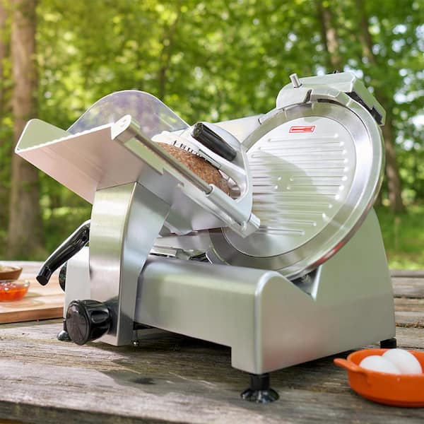 BigBite 12 in. Electric Meat Slicer, 420W with Straight Blade