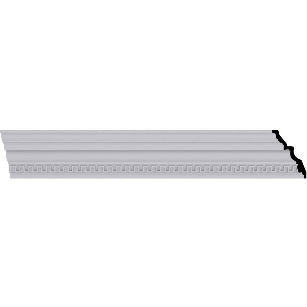 Primed White Polyurethane Geometric Crown Moulding Sample