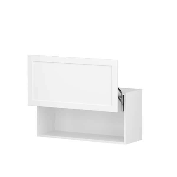 Hampton Bay Designer Series Melvern Assembled 36x30x12 in. Wall Open Shelf Kitchen Cabinet in White