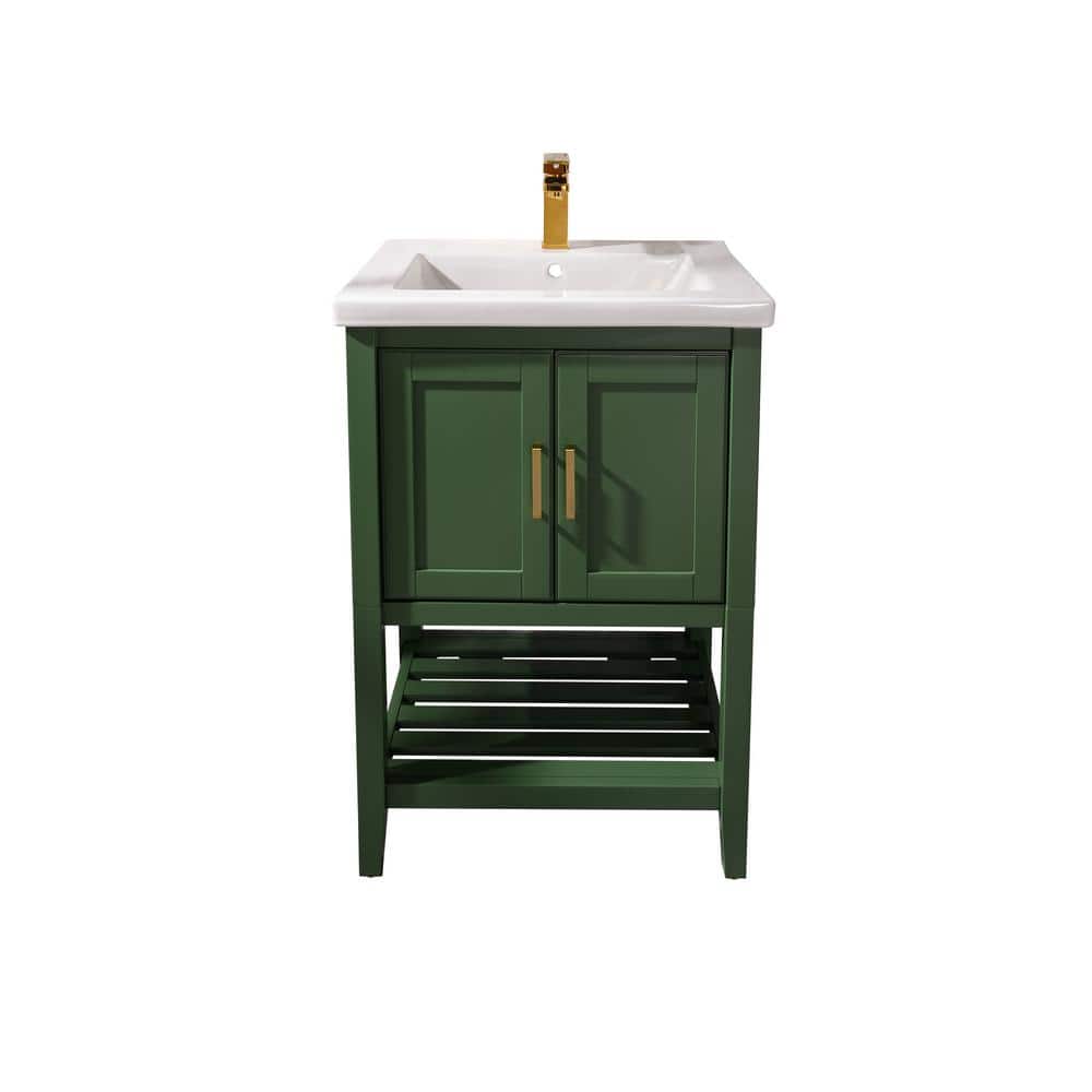 Vogue Green 24" Single Sink Bathroom Vanity with Ceramic Top