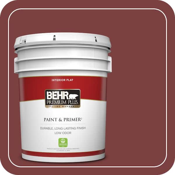 BEHR PREMIUM PLUS 5 gal. Home Decorators Collection #HDC-CL-11 January Garnet Flat Low Odor Interior Paint & Primer