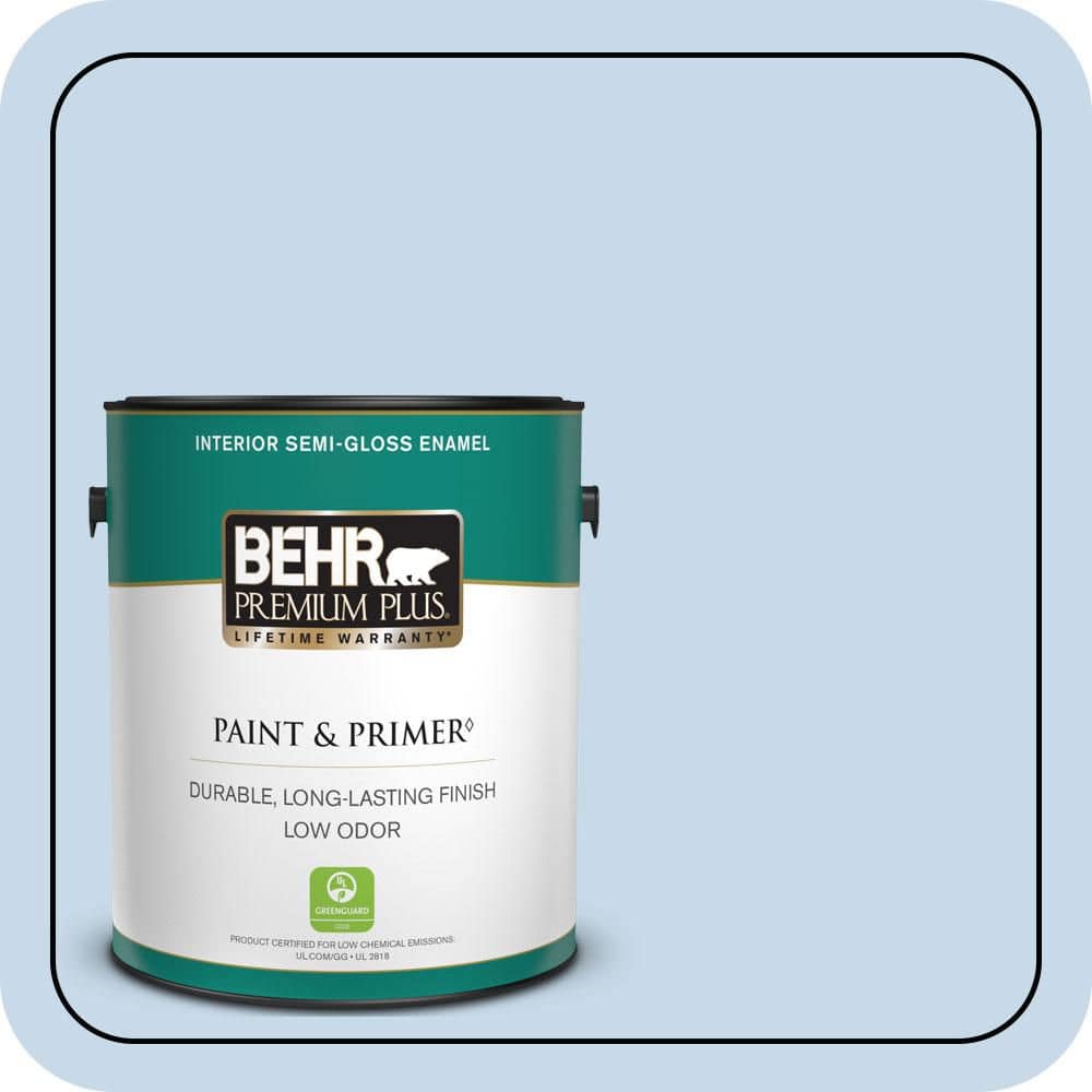 BEHR PREMIUM PLUS 1 gal. #MQ3-24 Celestial Light Semi-Gloss Enamel Low Odor  Interior Paint \u0026 Primer 305001 - The Home Depot, image size:1000x1000