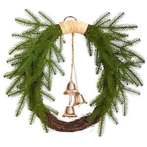 Nearly Natural 24 in. Artificial Unlit Holiday Christmas Pine and