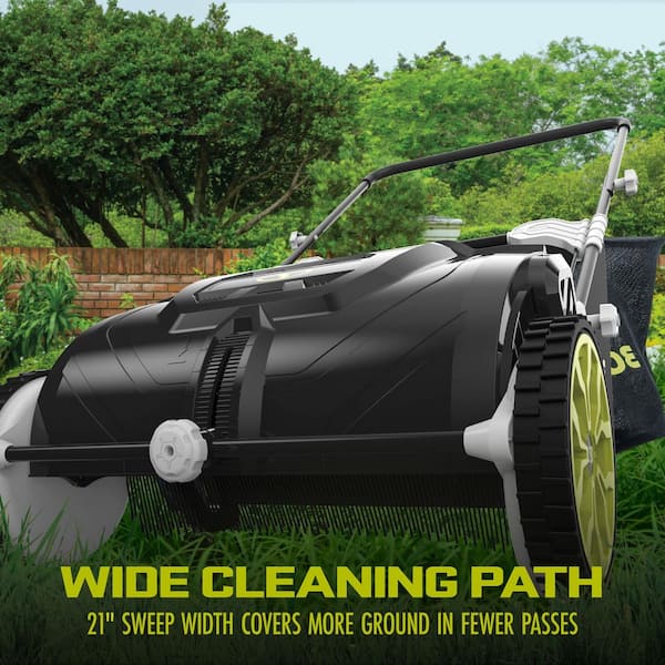 Sun Joe 21 in. 2.9 cu. ft. Capacity Manual Leaf and Lawn Sweeper