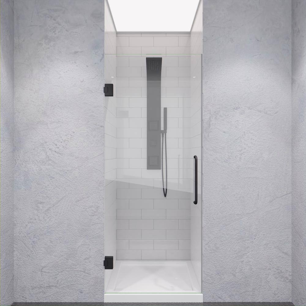 Gunmetal Frameless 30" x 72" Hinged Shower Door with Handle