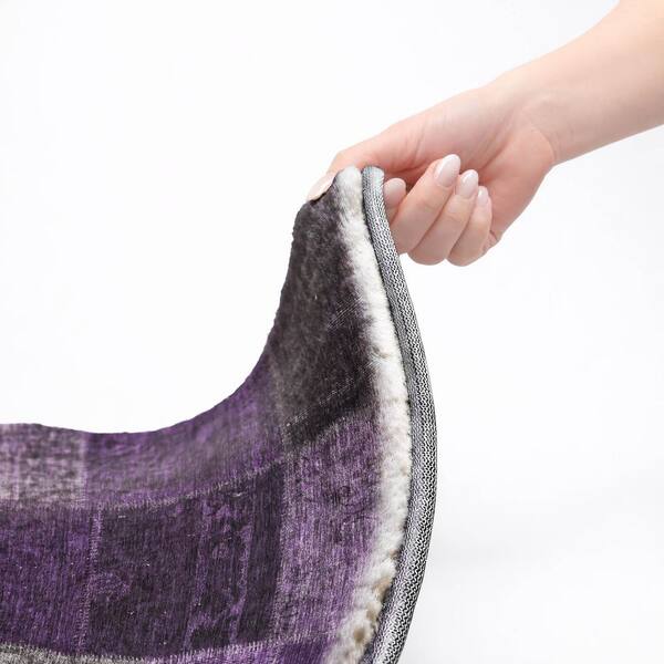 Dream Shag Premium Machine Washable Abstract ADS663 Eggplant 5 ft. x 7 ft. 6 in. Area Rug