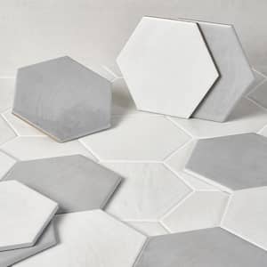 Haywood Hex Gray 7.80 in. x 8.89 in. Polished Porcelain Wall Tile (9.04 sq. ft./Case)