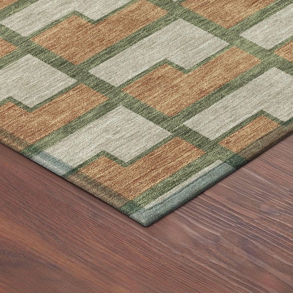 Chantille Machine Washable Indoor/Outdoor Abstract ACN2416 Copper 8 ft. x 10 ft. Area Rug