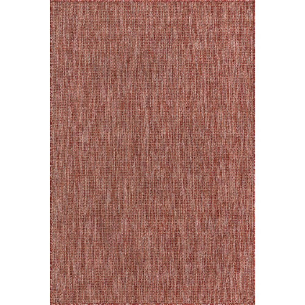 Rust Red Synthetic 4' x 6' Reversible Outdoor Rug