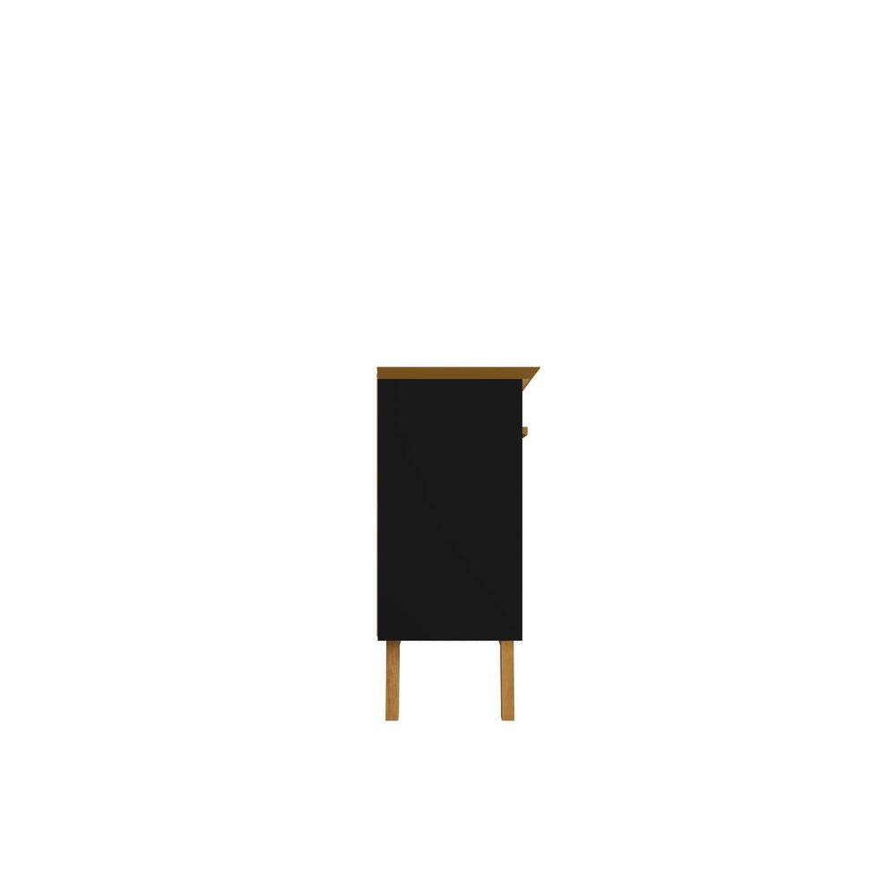 Yonkers 63" Black and Cinnamon Mid-Century Modern Sideboard