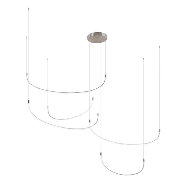Talis 90 in. 1 Light 118-Watt Brushed Nickel Integrated LED Pendant Light