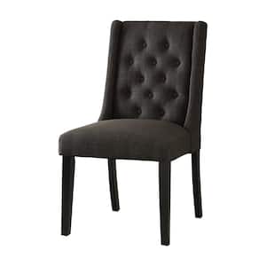 Brenda Black Linen Side Chair