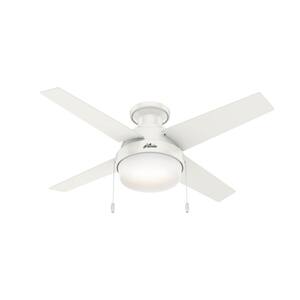 Ristrello 44 in. LED Low Profile Indoor Fresh White Ceiling Fan with Light Kit