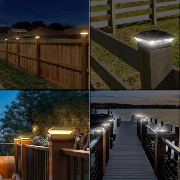 IGlow 4 Pack Copper / White Outdoor 5 X 5 Solar LED Post Deck Cap Square Fence Light Landscape Lamp Lawn Pvc Vinyl Wood IGlow 4 Pack Copper / White Outdoor 5 X 5 Solar LED Post Deck Cap Square Fence Light Landscape Lamp Lawn Pvc Vinyl Wood