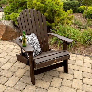 King Hamilton Weathered Acorn Folding and Reclining Recycled Plastic Adirondack Chair