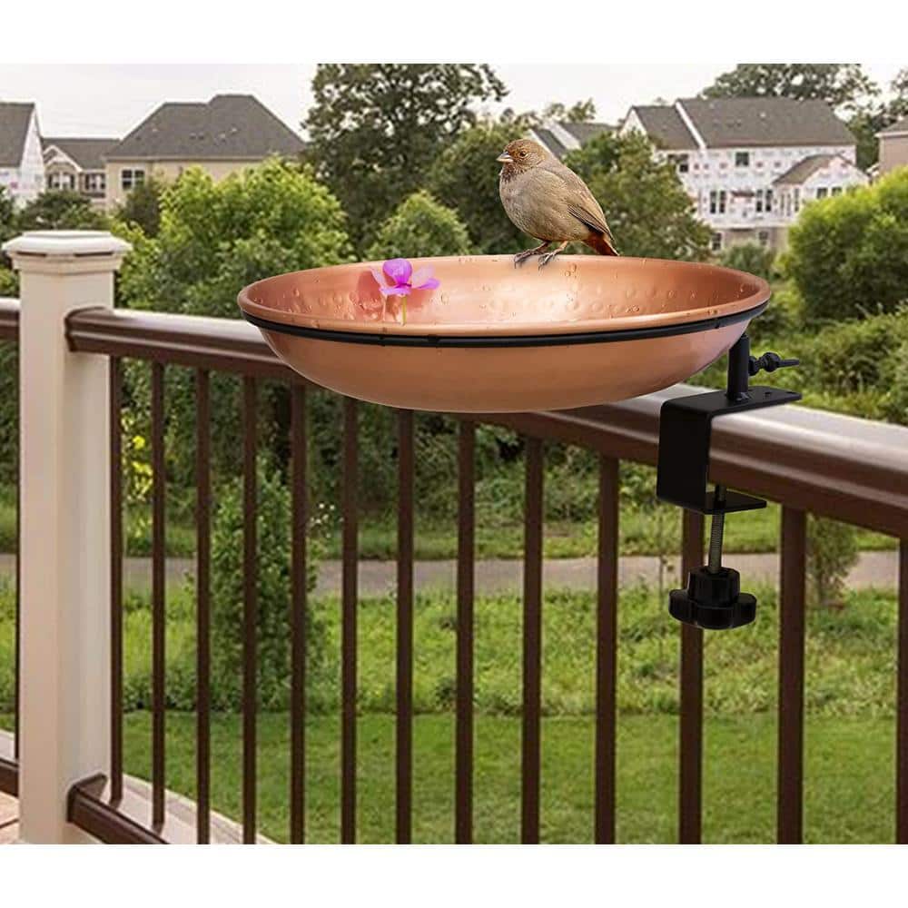 Pure Copper 11-Inch Deck Mounted Bird Bath