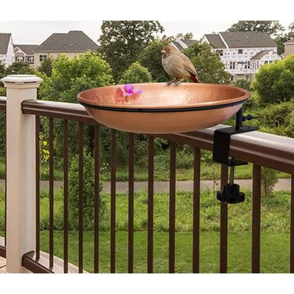 Monarch Abode Pure Copper Bird Bath with Deck Mounted Stand 17066