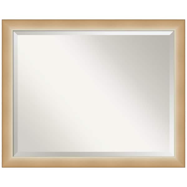 Amanti Art Medium Rectangle Eva Ambre Gold Beveled Glass Modern Mirror (25.25 in. H x 31.25 in. W)