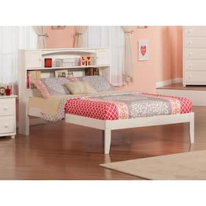 Newport White Full Platform Bed with Open Foot Board