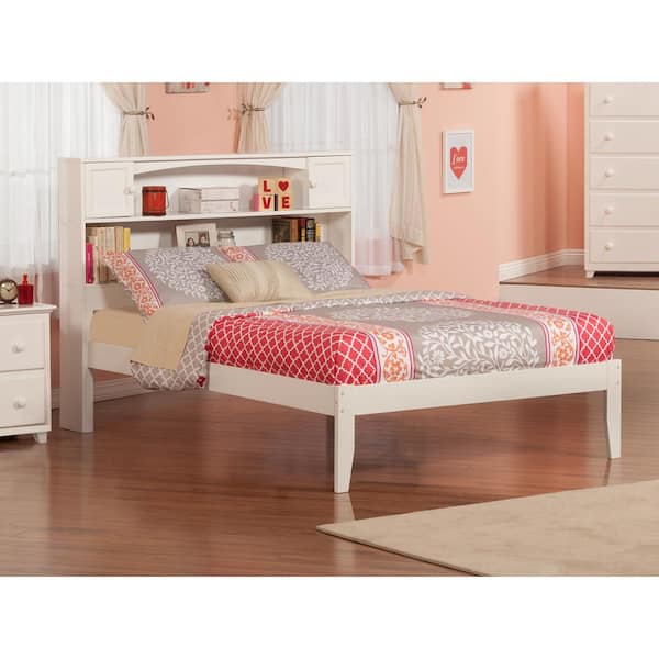 AFI Newport White Full Platform Bed with Open Foot Board