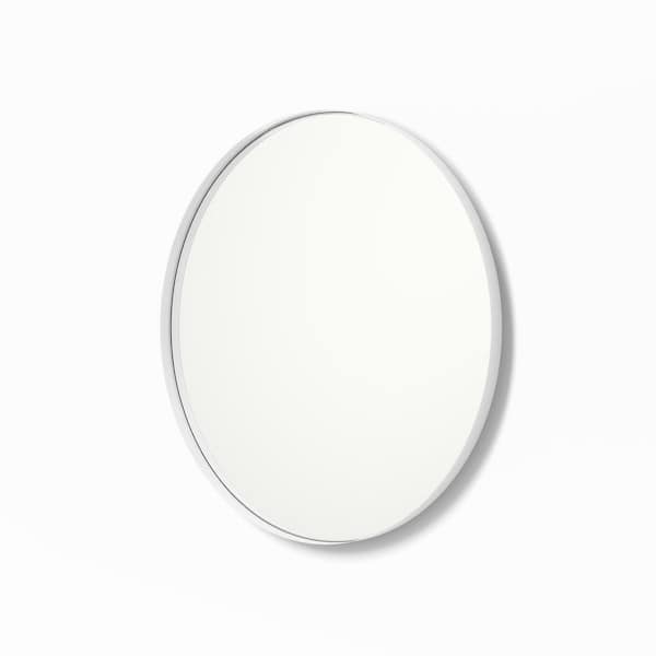 better bevel 36 in. x 36 in. Metal Framed Round Bathroom Vanity Mirror in White