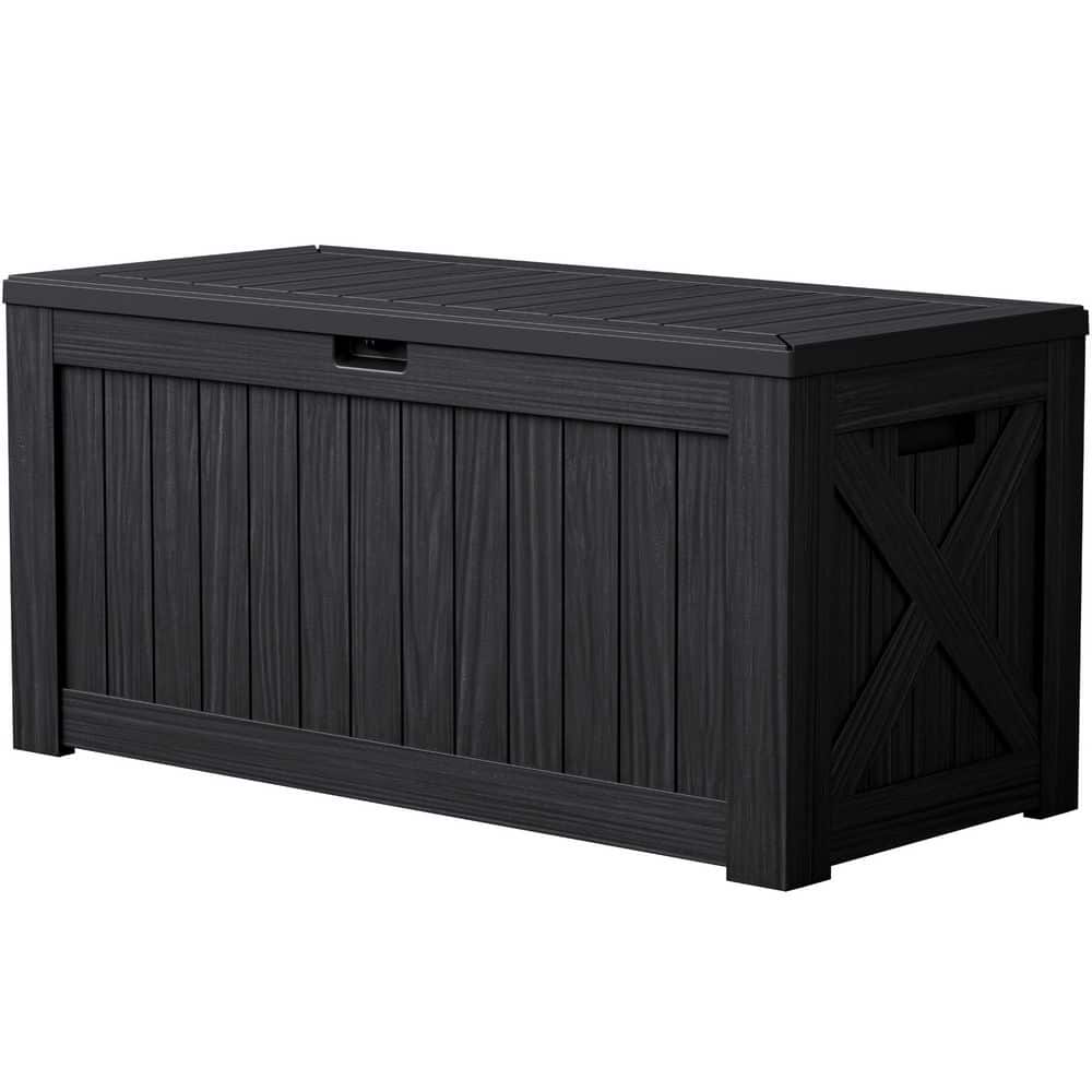 Patiowell 120 Gal. Heavy-Duty Outdoor Storage Plastic Resin Deck Box ...