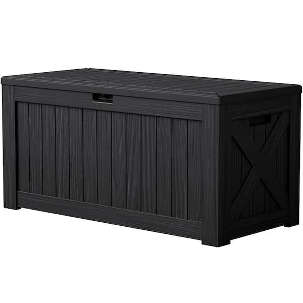 Patiowell 120 Gal. Heavy-Duty Outdoor Storage Plastic Resin Deck Box, Large Patio Storage Container in Black PASB432A-0