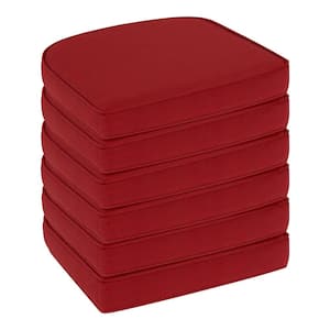 20.5 in. x 19.5 in. Trapezoid Outdoor Seat Cushion in Chili (6-Pack)