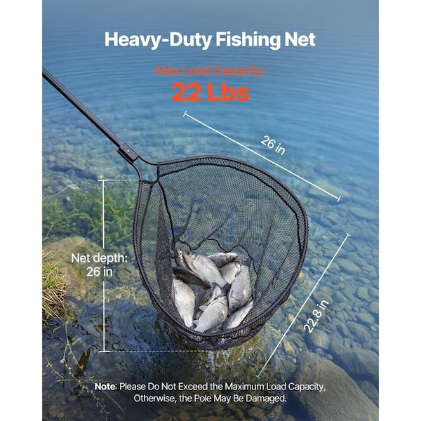 SKYSHALO Fishing Net with Telescopic Handle, 26 in. Net Opening, Lightweight Aluminum Frame with Fish-Friendly Mesh for Saltwater CWLHJPEGJZG0U1SZU001V0-260306 - The Home Depot SKYSHALO Fishing Net with Telescopic Handle, 26 in. Net Opening, Lightweight Aluminum Frame with Fish-Friendly Mesh for Saltwater CWLHJPEGJZG0U1SZU001V0-260306 - The Home Depot