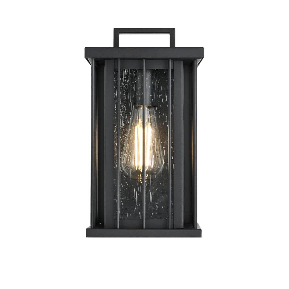 12 in. Black Outdoor Hardwired Wall Sconce with No Bulbs Included price history on PriceWatchPro
