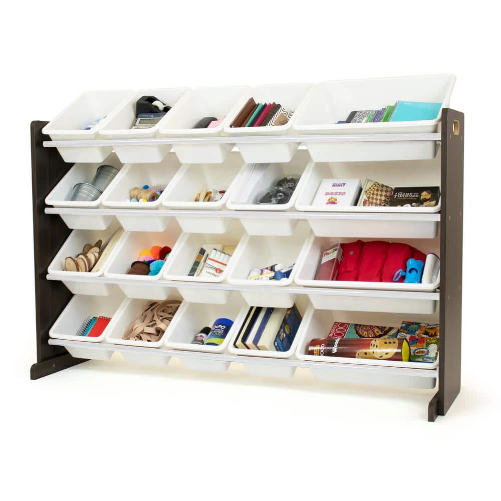 Espresso Extra Large Kids' Toy Storage Organizer with 20 Bins