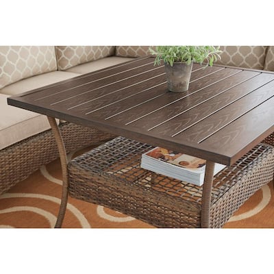 Beacon Park Brown Steel Outdoor Patio High Coffee Dining Table