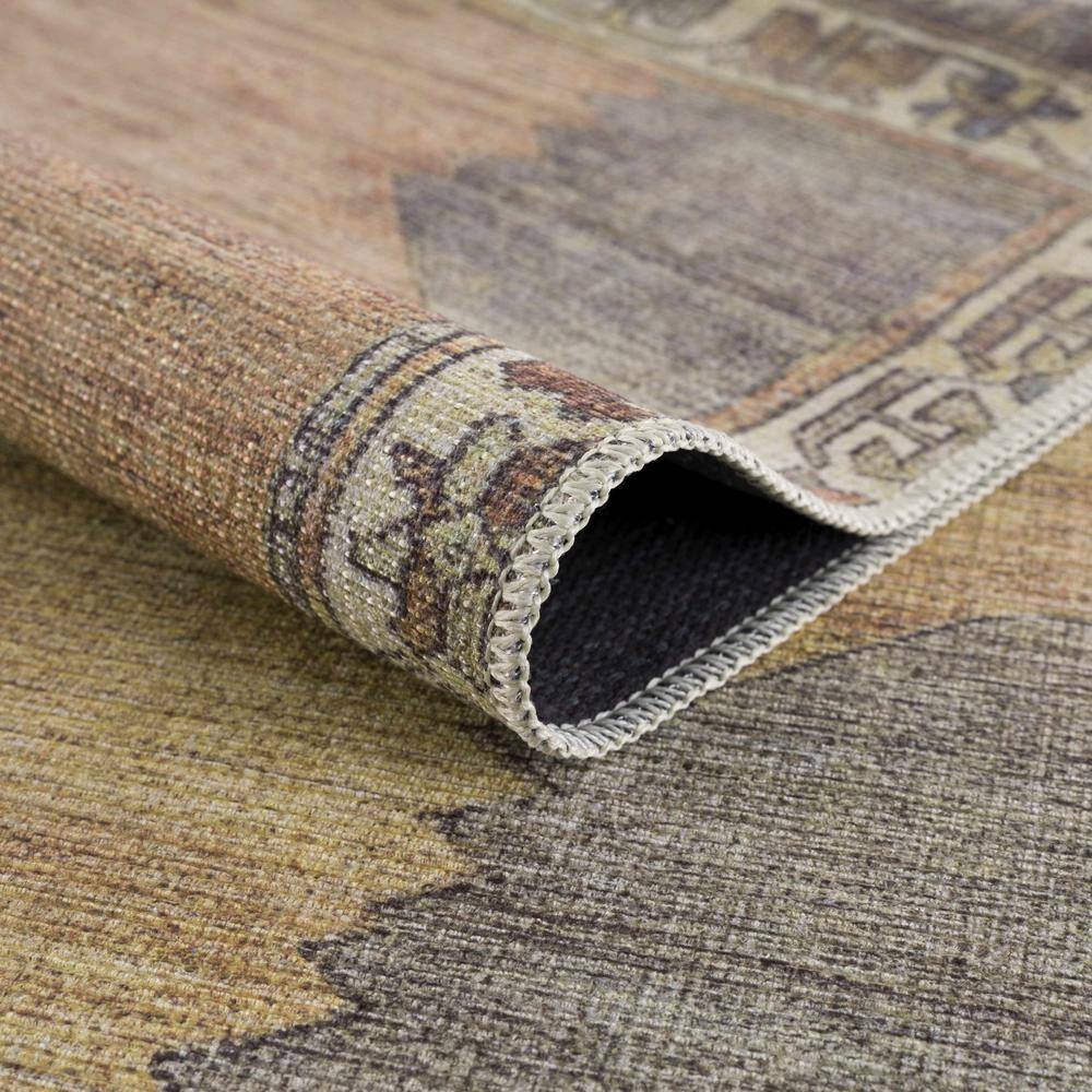 Medinah Dark Red and Camel Chenille-Polyester Rectangle Area Rug
