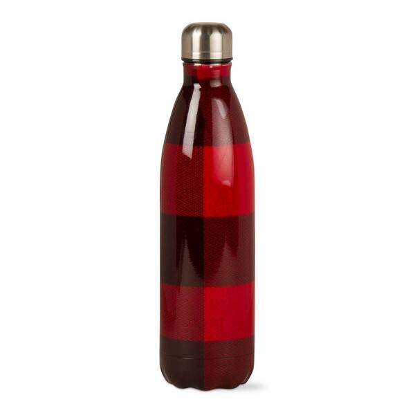 Tag Buffalo Check 16 oz. Red and Black Stainless Steel Bottle