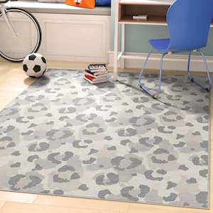 Gray Brown 5 ft. x 7 ft. Animal Prints Leopard Contemporary Pattern Area Rug