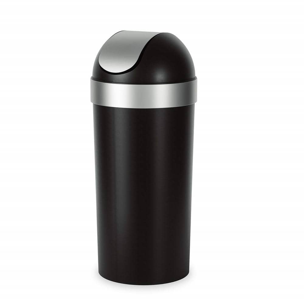 16.5 Gal. Black Swing Top High Barrel Kitchen Trash Can
