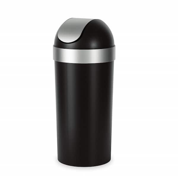 Unbranded 16.5 Gal. Black Swing Top High Barrel Kitchen Trash Can