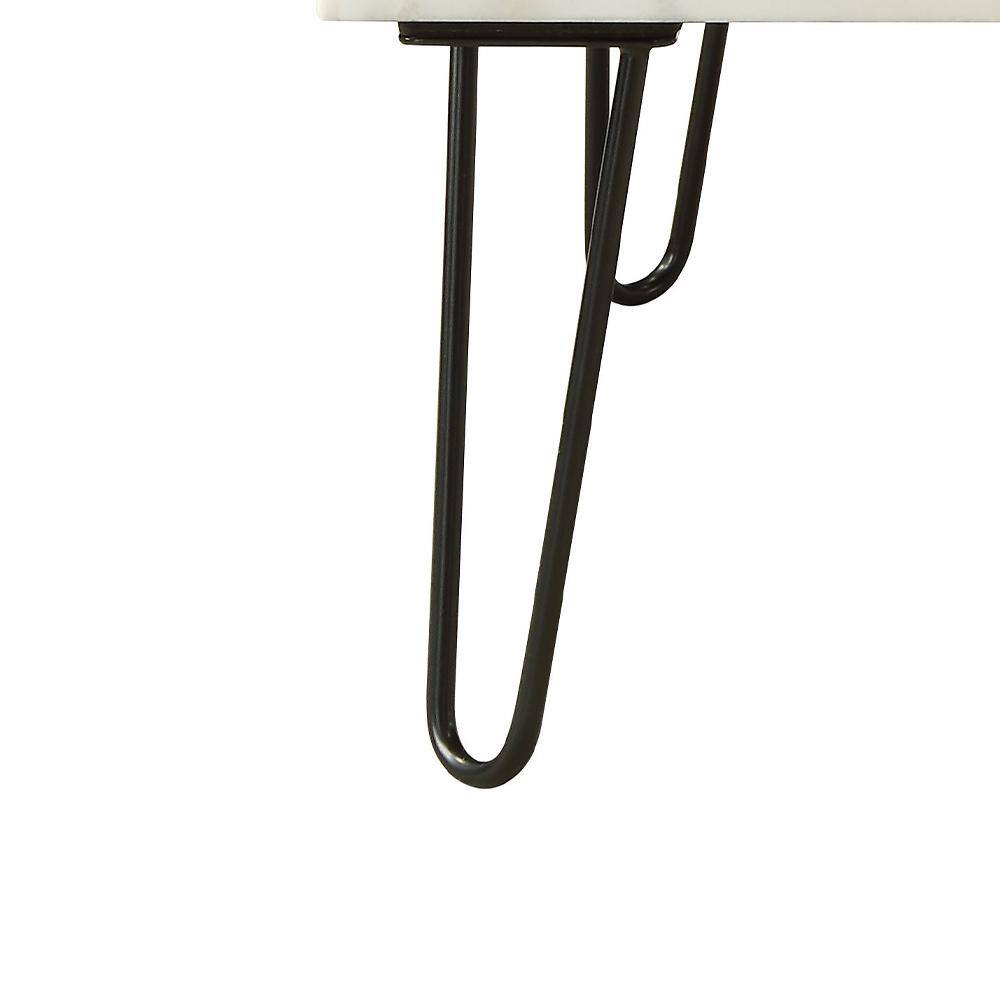 Telestis 40" Square White Marble Coffee Table with Storage