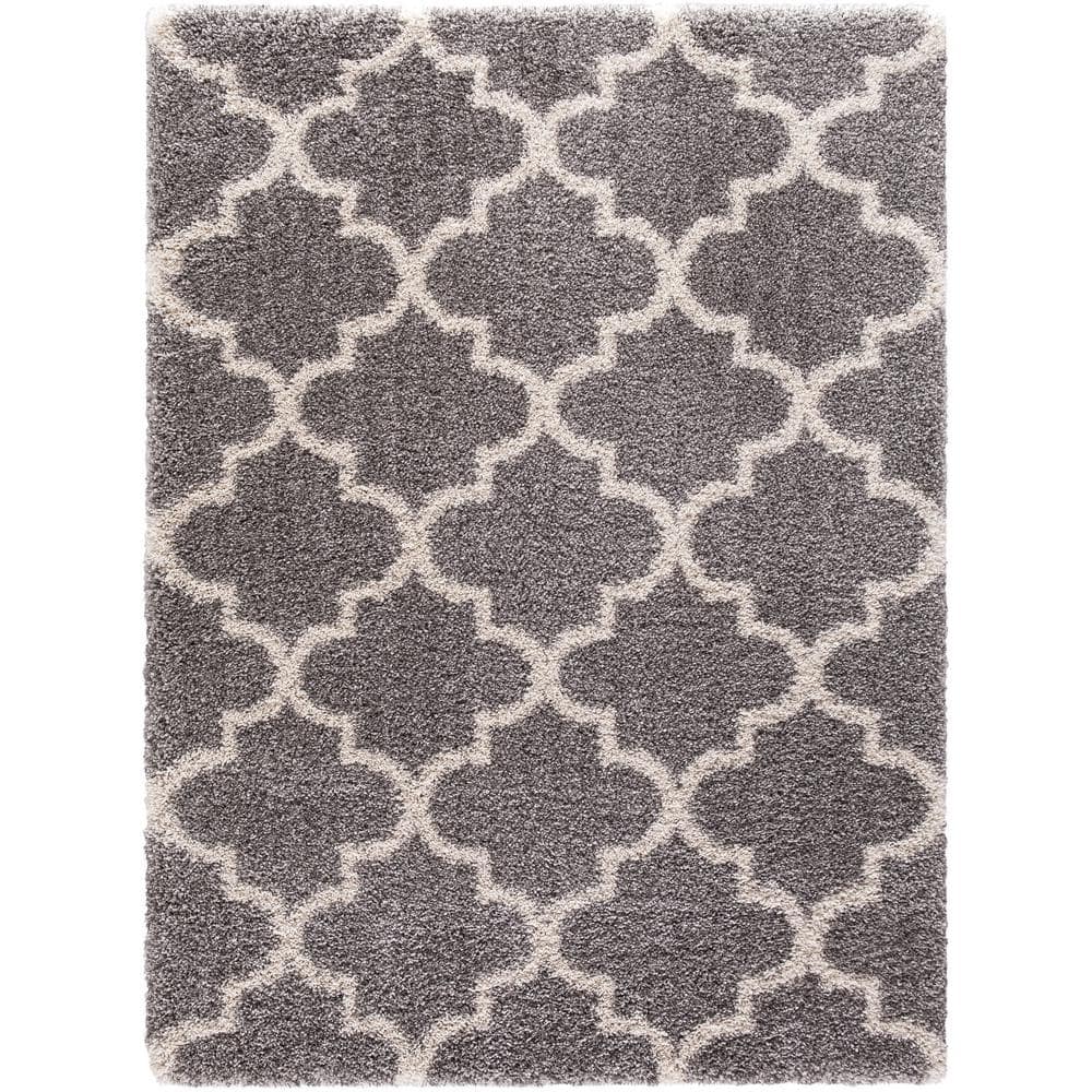 Concord Global Ocean Marrakech Silver Shag Rug 3' 3 x 4' 7